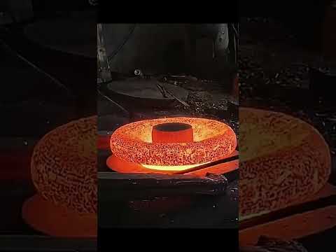 Amazing Process Of Forging Metal Block with Big Hammer in Foundry