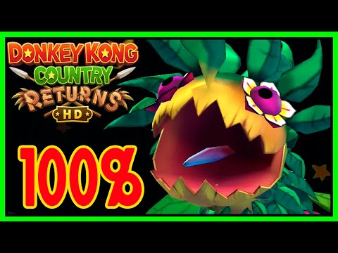 Donkey Kong Country Returns HD SWITCH 🍌Mundo 5: BOSQUE 100% 🍌 "TREMENDO EL GUSANACO HIERBAJOS"