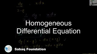 Homogeneous Differential Equation