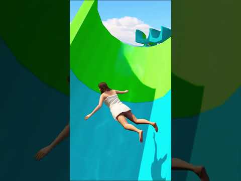 Amanda & Michael Awesome Water Slide #2 #shorts