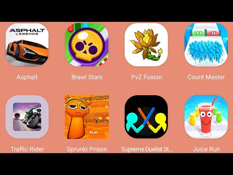 Sprunki Prison,Count Master 3D,Supreme Duelist,PvZ Fusion,Juice Run,Asphalt 9,Traffic Rider