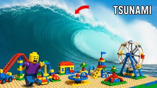 LEGO Water Park Gets Crushed by Giant Tsunami Waves!
