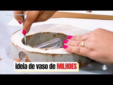 COMO FAZER VASO DE ARGAMASSA PASSO A PASSO | DIY VASOS DECORATIVOS | FlOWER VASE MAKING