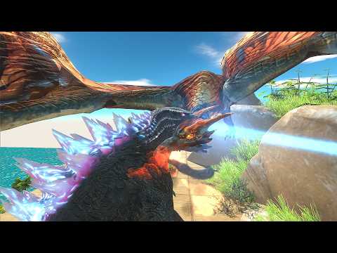 Thunder’s Fury: Evolved Godzila VS. Thunderbird Rodan ! - Animal Revolt Battle Simulator