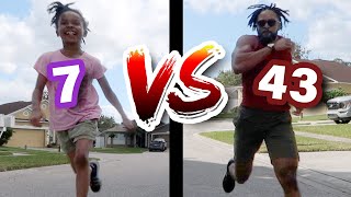 Dad Can't Let 7-Year-Old WIN! (Shocking Race)