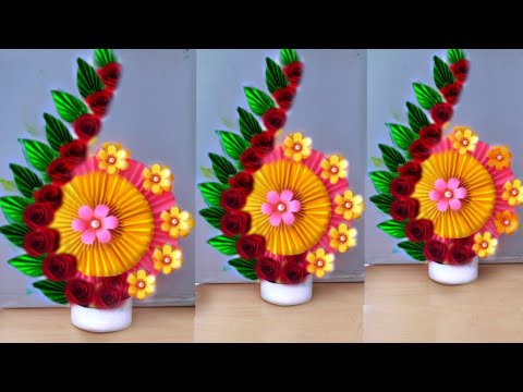 beautiful flower bouquet making with paper / diy flower bouquet