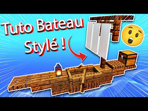 🔥 Comment Construire un Petit Bateau Stylé dans Minecraft ? (Facile & Rapide !) 🚢 #minecraft