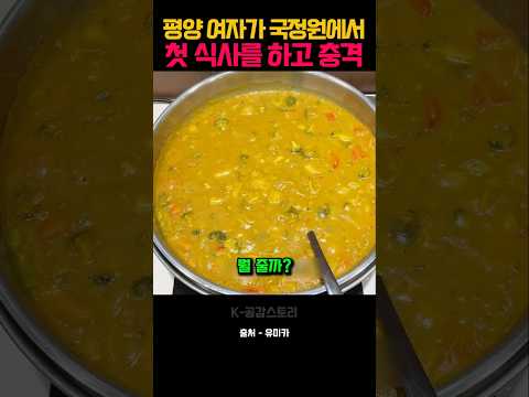 평양 여자가 국정원에서 첫 식사를하고 충격