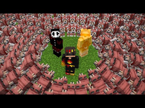 1000 Armored Wolves VS Minecraft SMP