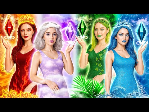 🌍 ¡Adoptamos a cuatro chicas elementales! ¡El Fuego, el Agua, el Aire y la Tierra se unen!