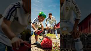 Neymar's Watermelon Crocodile and Ronaldo's Strawberry Dinosaur in the Race #football #ronaldo