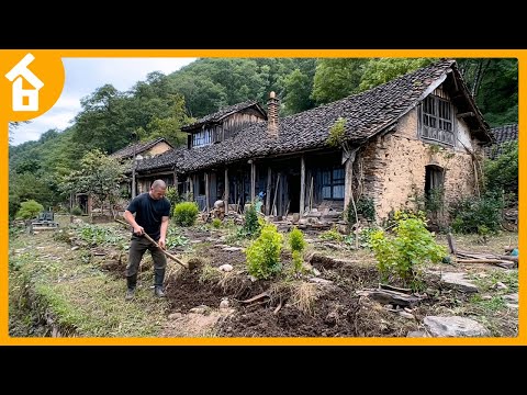 Man Finds Abandoned House in the Mountains and Transforms It to Start a Life a Free Life | Timelapse