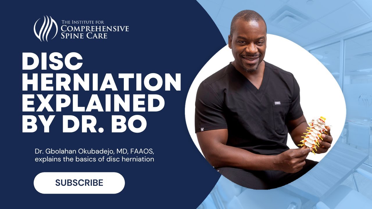 Doctor explaining disc herniation concepts.