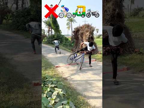 🏍️ Motorcycle vs Rickshaw 🚲 — Let’s See Who Wins! 🏁
