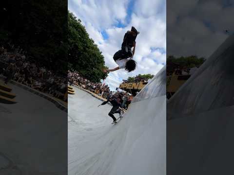 So close!! Jordan Santana & Yurin Fujii attempting a 540 doubles routine #skateboarding