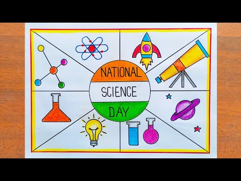 National Science Day Drawing / How to Draw National Science Day Poster Easy Step By Step