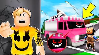 روبلوكس : سيارة الايس كريم الدامية ..! 🔥😱 تتجول فى ماب البيوت 🍦 لا تدعها تجدك