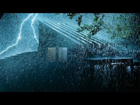 Beat Insomnia & Stress to Sleep Soundly | Torrential Rainstorm & Intense Thunder with Howling Wind