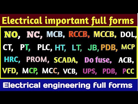 Electrical full form | Most important electrical full form | electrical symbols full form