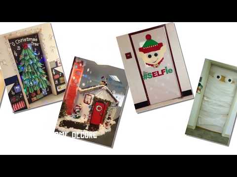 85 christmas door decorating themes office - christmas...