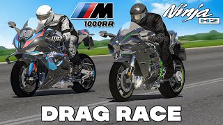 Kawasaki Ninja H2 v BMW M 1000 RR: DRAG RACE | Assetto Corsa