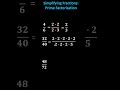 Simplifying Fractions and Prime Factorization