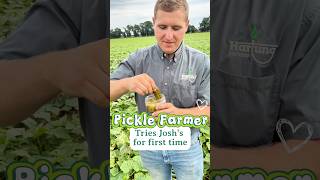 Pickle Farmer tries Josh's Pickles for first time in the field they were grown. #pickles #fullcircle