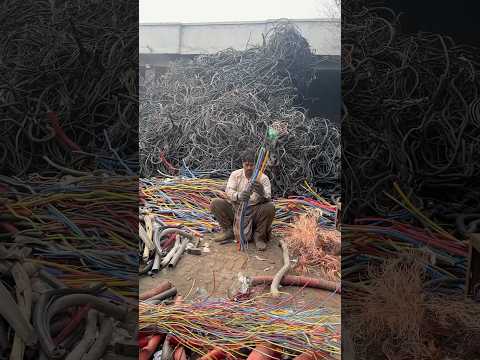 Incredible work! Aluminium wires Recycling process #recyling #aluminium #shorts