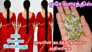 🔥ஒரே வாரத்தில் முடி நீளமாகவும் அடர்த்தியாகவும் வளர கருப்பு உளுந்தை இப்படி பயன்படுத்துங்கள்... #tips