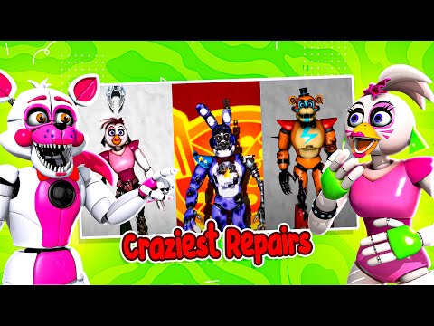 Craziest Repairing All FNAF Animations REACTS EVER