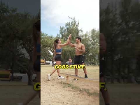 HER PISTOL SQUATS ARE INSANE! Do I bring back the challenges?? #pistolsquat #calisthenics #hawaii