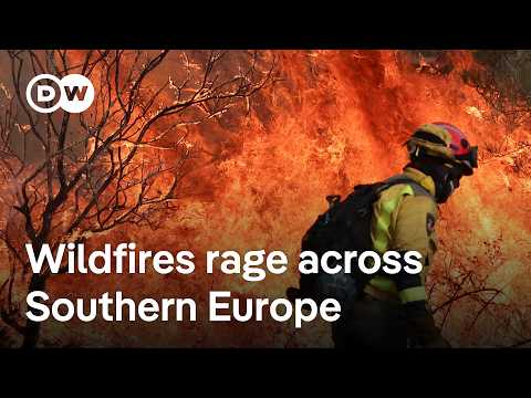 YouTube video thumbnail: Wildfires Scorch Southern Europe as Heatwave is Setting new Temperature Records