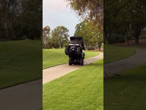 His first & last time ever trying to wheelie a golf cart! #shorts #explore #funny