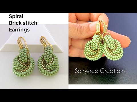 Lover’s knot Earrings || Spiral Brick stitch earrings || brick stitch earrings