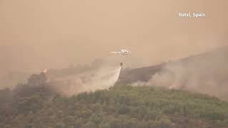YouTube video thumbnail: Greek Firefighting Aircraft Battle Wildfires in Spain