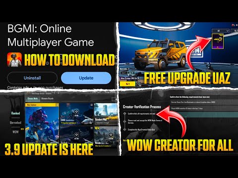 Bgmi 3.9 Update is Here ! Get Free UPGRADE UAZ | Wow Creator For All in Bgmi