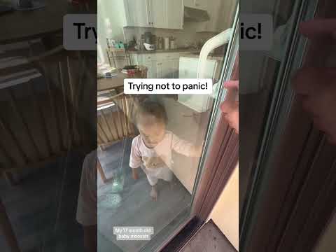 Seventeen-Month-Old Unlocks Sliding Door With Dad's Guidance - 1511928