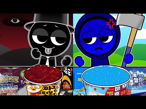 Incredibox Sprunki - Black VS Jevin Convenience Store BLACK BLUE MUKBANG | Incredibox Animation