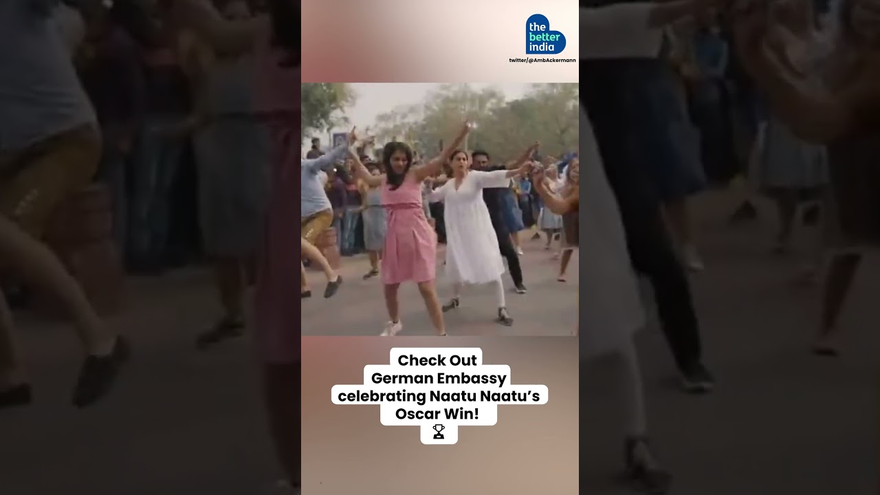 Watch How GERMAN EMBASSY Celebrated RRR's NAATU NAATU OSCAR WIN in DELHI! 🇩🇪 🇮🇳 | #shorts