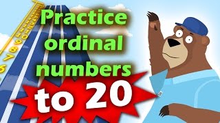 Learn and Practice Ordinal Numbers to 20 for Toddlers, Preschool and Kindergarten kids.