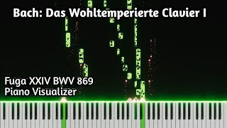 Bach: Das Wohltemperierte Clavier I, Fuga XXIV BWV 869 | Piano Visualizer