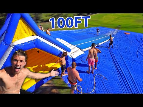 WORLDS LARGEST SLIP N SLIDE! *100FT*