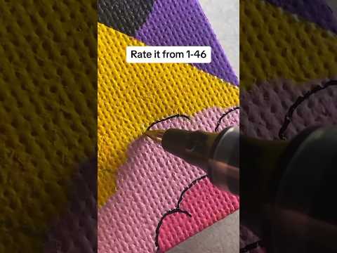 Customising mini Canvas with Posca markers (satisfying)  #shorts