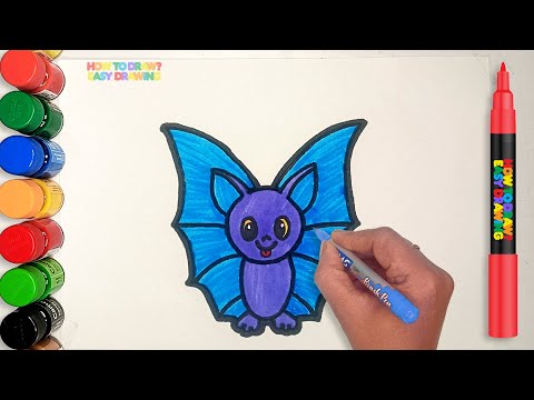 How to Draw a Cute Bat - Easy Drawing Tutorial for Kids