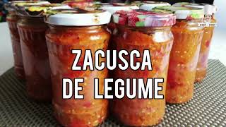 Rețetă de zacusca de legume cu ardei, gogsari și vinete.