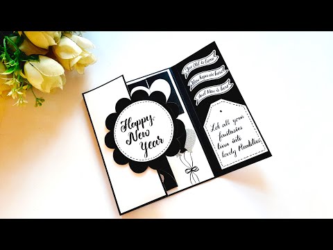 DIY Happy New Year Greeting Card | Beautiful Handmade Greeting Card | New Year Special | Tutorial