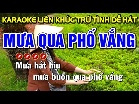 ➤ MƯA QUA PHỐ VẮNG Karaoke Nhạc Sống Tone Nam | Bến Tình Karaoke