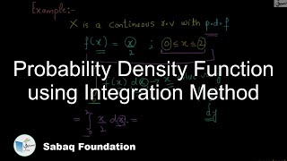 Probability Density Function using Integration Method