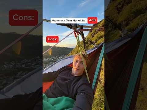 extreme hammocking: 10/10 would do again! hands down hardest but coolest place i’ve ever slept 😊🤙