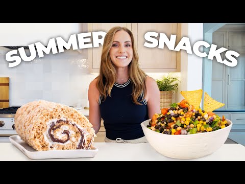 SWEET SUMMER SNACKS! S'mores Rice Krispie Roll and Cowboy Caviar